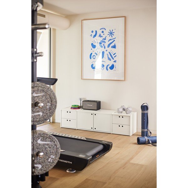 Krēmkrāsas TV galdiņš 157x42x40 cm Wally – Teulat-image-1