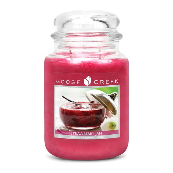 Aromatizēta svece stikla burciņā Goose Creek Strawberry Marmalade, 0,68 kg