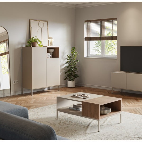 Krēmkrāsas žurnālgaldiņš 56x90 cm Cailin – Marckeric-image-1