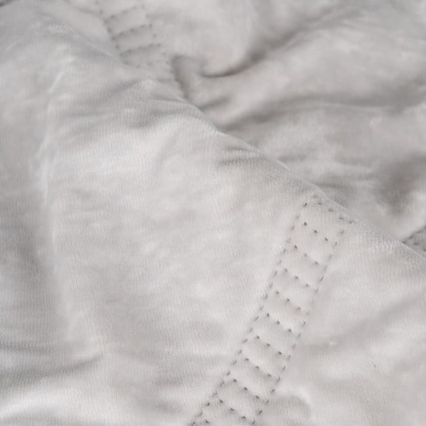 Krēmkrāsas samta stepēts gultas pārklājs 180x260 cm – Ixia-image-2