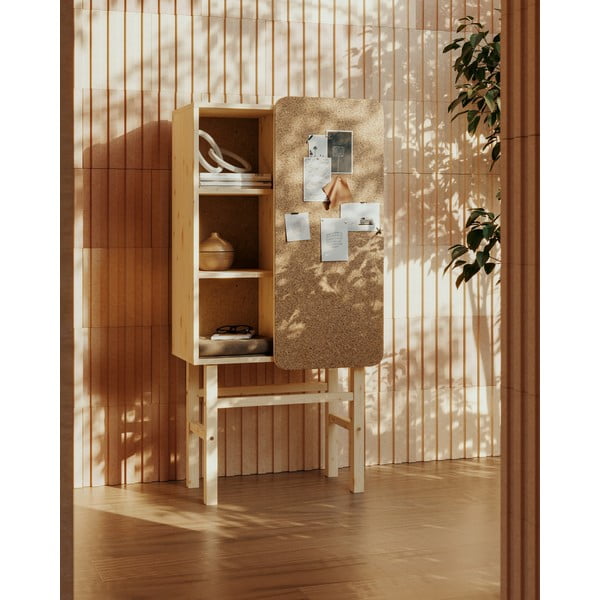 Priedes koka grāmatu skapis ar ziņojumu dēli Karup Design Slide-image-1