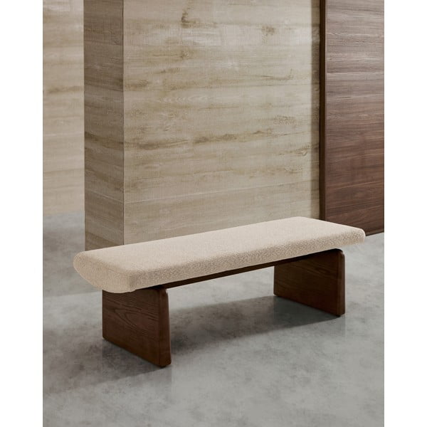 Bēšs/tumša dabīga toņa sols no šenila auduma Topaz – Kave Home-image-2