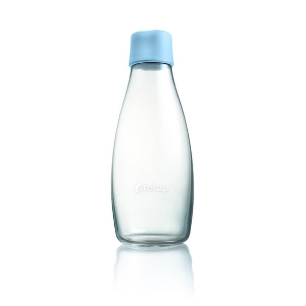 Gaiši zila stikla pudele ar mūža garantiju ReTap, 500 ml