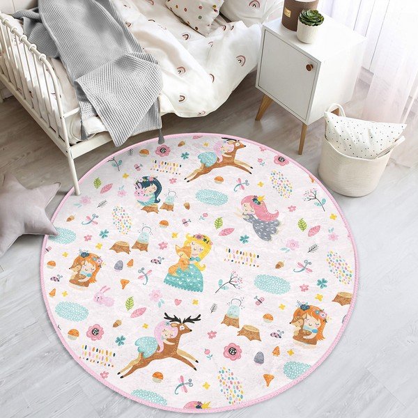 Gaiši rozā bērnu paklājs ø 100 cm Comfort – Mila Home-image-4