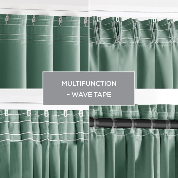 Gaiši zaļš daļēji gaismu necaurlaidīgs aizkars 140x270 cm Kierra – Restilo-image-2