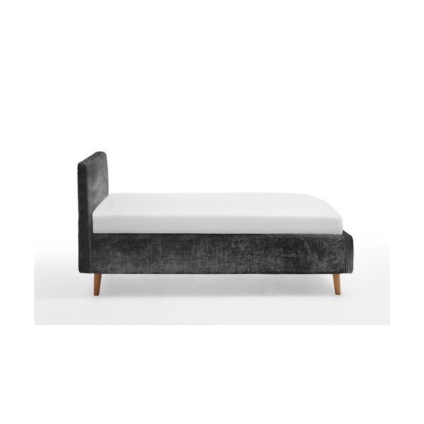 Tumši pelēka polsterēta divvietīga gulta ar veļas kasti ar redelēm 140x200 cm Mattis – Meise Möbel-image-3