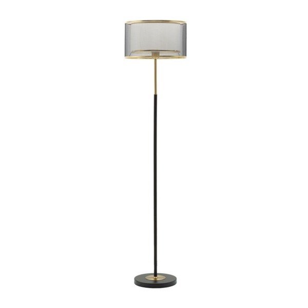 Melna/zelta krāsas stāvlampa ar auduma abažūru (augstums 153 cm) Levels – Mauro Ferretti