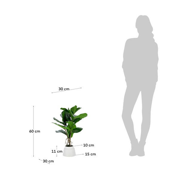 Mākslīgais fikuss (augstums 60 cm) Lyrata – Kave Home-image-2