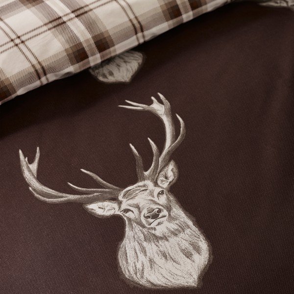 Tumši brūna divguļamā gultas veļa 220x230 cm Stag – Catherine Lansfield-image-4