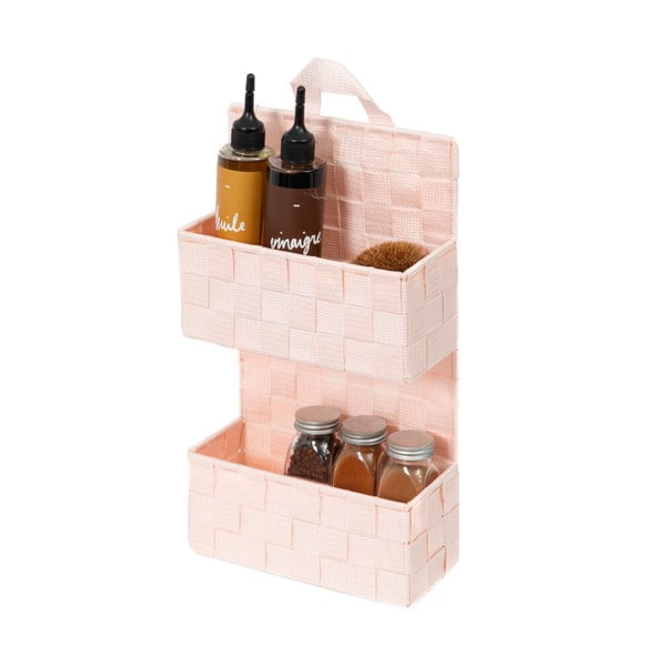 Gaiši rozā divlīmeņu piekaramais grozs Compactor Bristol-image-4