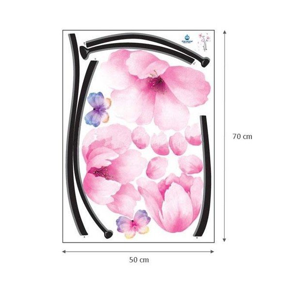 Uzlīmju komplekts Ambiance Pink Flowers And Butterflies-image-1