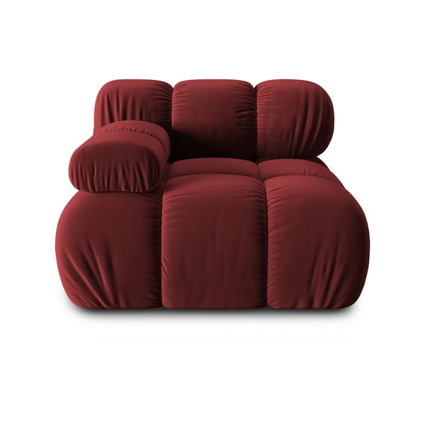 Sarkans samta modulārais dīvāns (ar kreiso stūri) Bellis – Micadoni Home