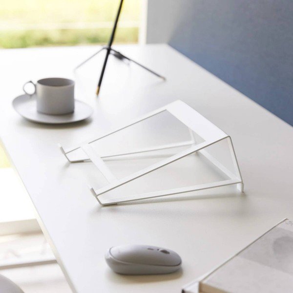 Balts metāla klēpjdatora statīvs Tower – YAMAZAKI-image-1