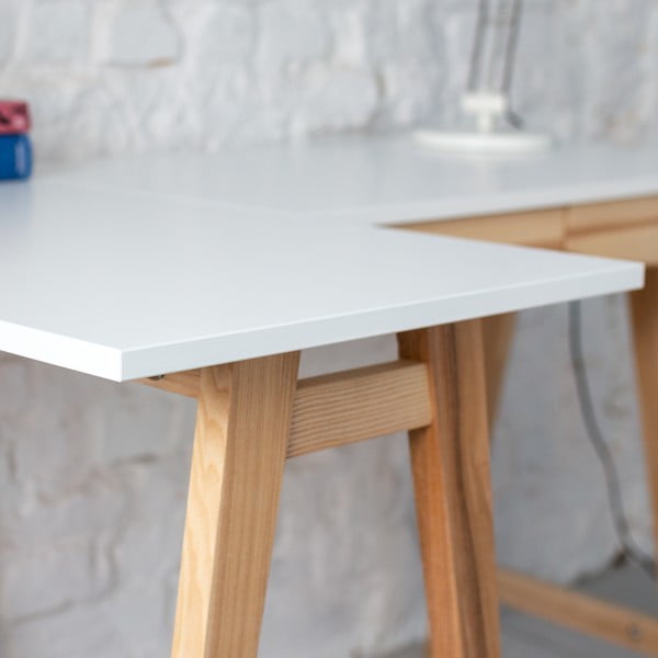 Darba galds ar baltu virsmu 85x115 cm Luka - Ragaba-image-2