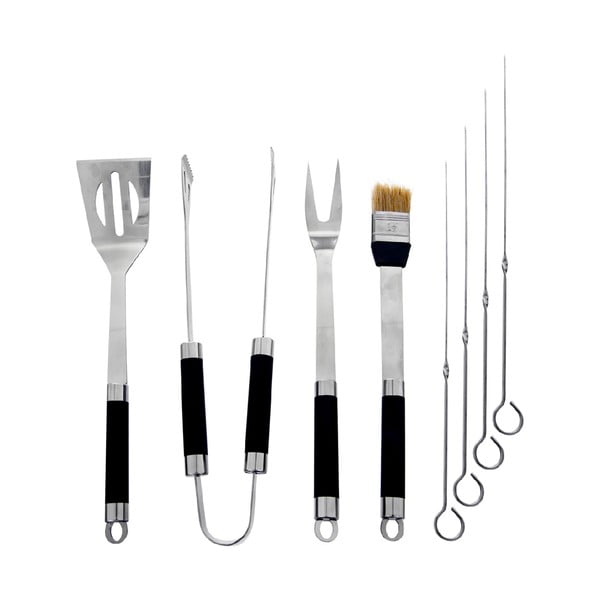 Nerūsējošā tērauda grilēšanas rīku komplekts un futrālis (8 gab.) Orion Grill-image-1