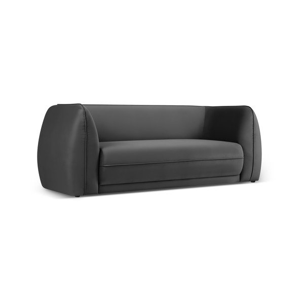 Tumši pelēks samta dīvāns 190 cm Lando – Micadoni Home-image-2