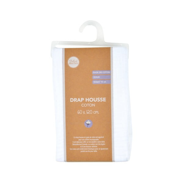 Muslīna bērnu palags ar gumiju 70x140 cm – Bébé Douceur-image-3