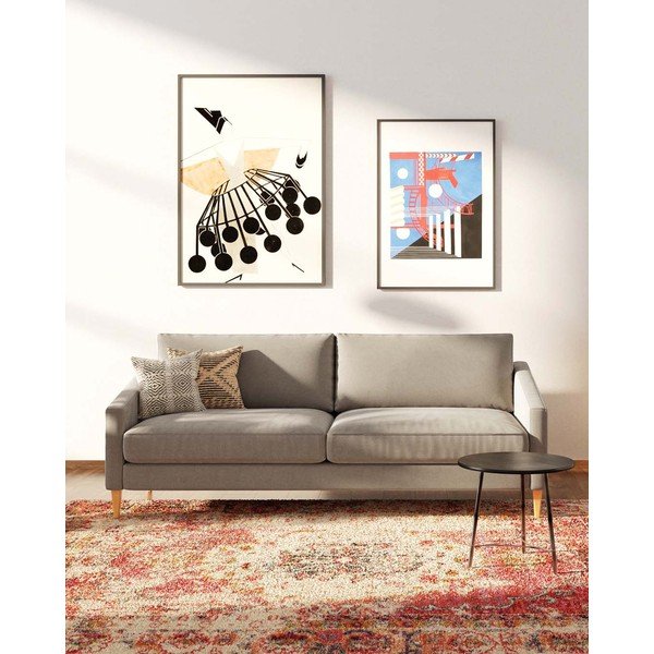 Bēšs samta dīvāns 200 cm Karoto – Ame Yens-image-3