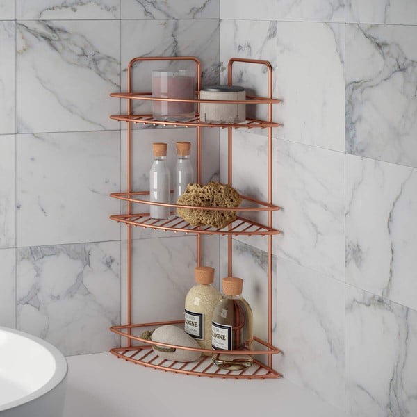 Vannas istabas stūra plaukts ar trim stāviem Metaltex Copper-image-1