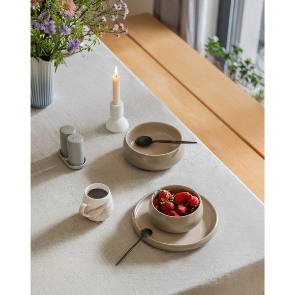 Bēši akmensmasas šķīvji (4 gab.) ø 22 cm Terra Rondo – Bonami Selection-image-1