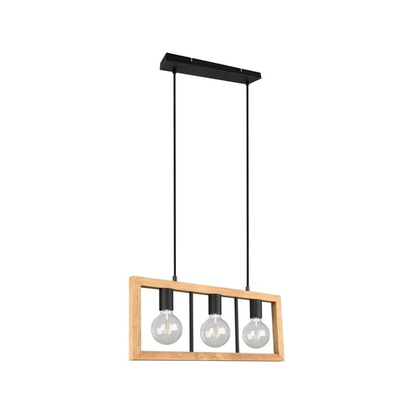 Melna/dabīga toņa piekaramā lampa Agra – Trio-image-3