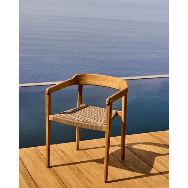 Dabīga toņa masīvkoka dārza krēsls Icaro – Kave Home-image-1