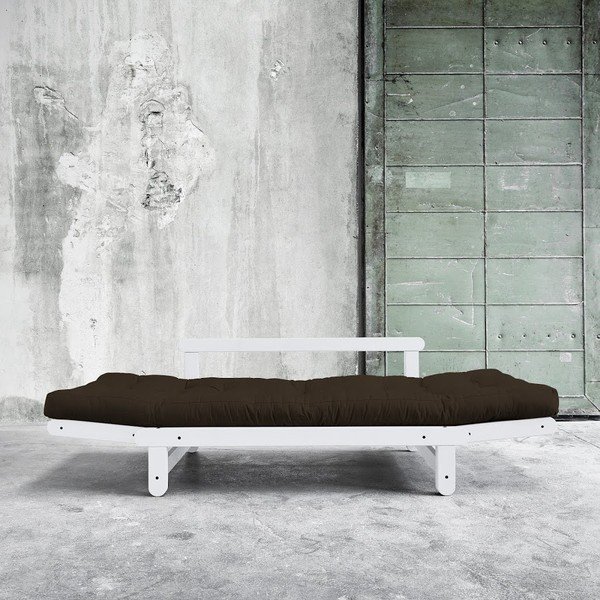 Dīvāns gulta Karup Beat White/Choco Brown-image-3