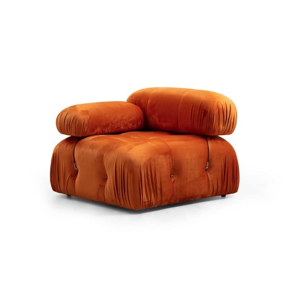 Oranžs samta modulārais dīvāns (ar kreiso stūri) Bubble – Artie