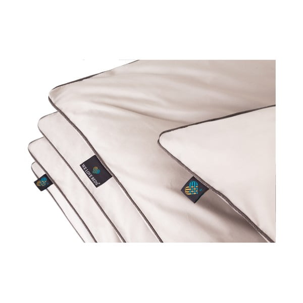 Gaiši pelēks vienguļamais segas pārvalks no Ēģiptes kokvilnas 155x200 cm Perla – WeLoveBeds-image-2