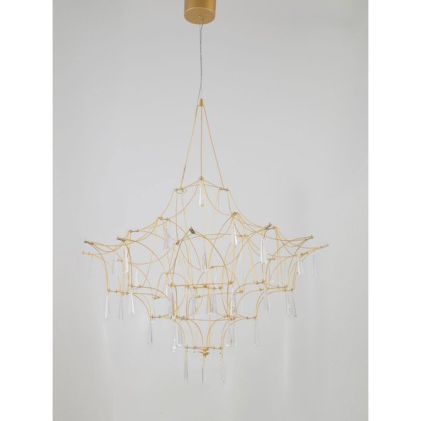 Zelta krāsas metāla LED piekaramā lampa ø 80 cm Goro – Nova Luce-image-4