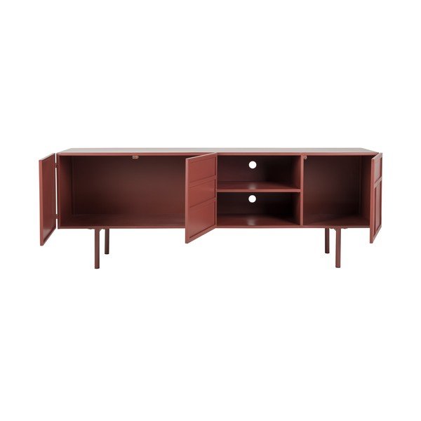 Sarkans metāla TV galdiņš 160x58x36 cm Davis – White Label-image-3