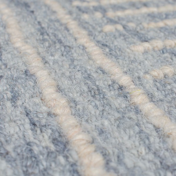 Gaiši zils ar rokām darināts vilnas paklājs 80x150 cm Memphis Wool – Flair Rugs-image-3