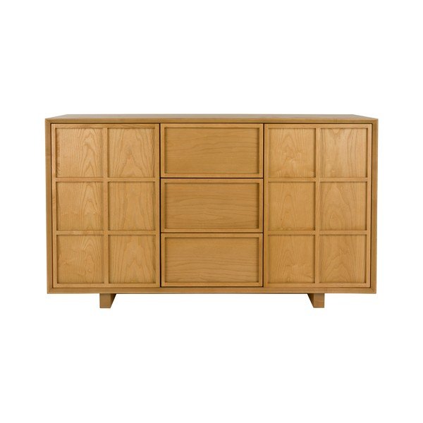 Dabīga toņa oša masīvkoka kumode 120x70x45 cm Raster – Zuiver