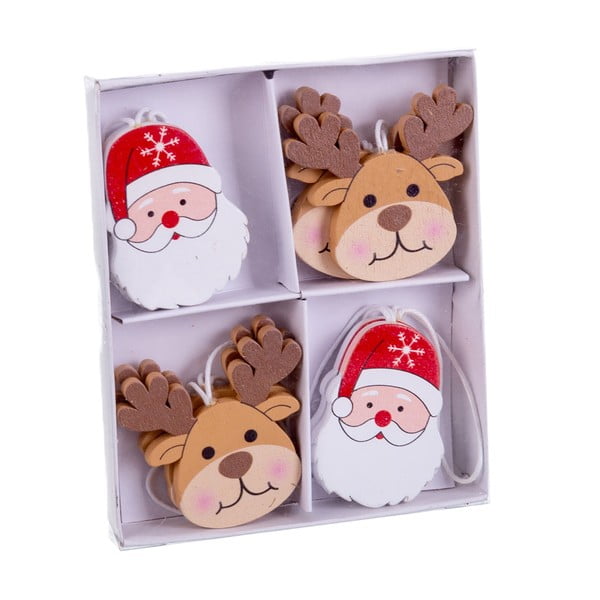 Koka Ziemassvētku eglītes rotājumi (8 gab.) 5 cm Figures – Casa Selección