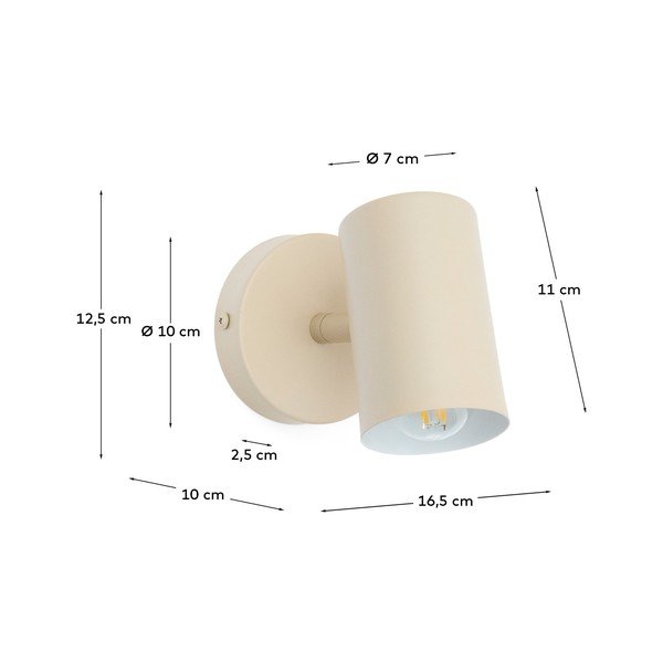 Bēša metāla sienas lampa Manie – Kave Home-image-4