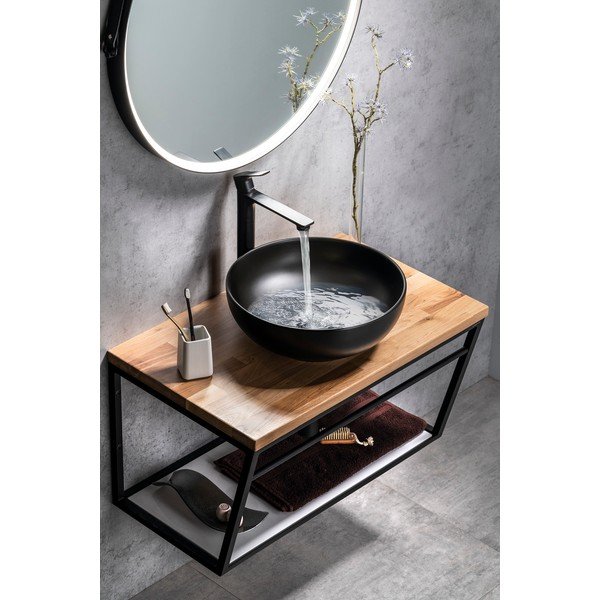 Dabīga toņa ozola masīvkoka vannasistabas letes virsma 80x50 cm Woody – Sapho-image-2