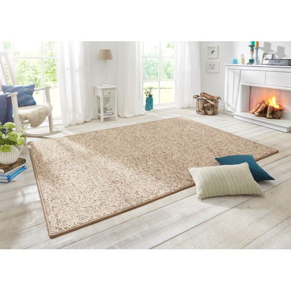 Gaiši brūns celiņa paklājs 80x300 cm Wolly – BT Carpet-image-1