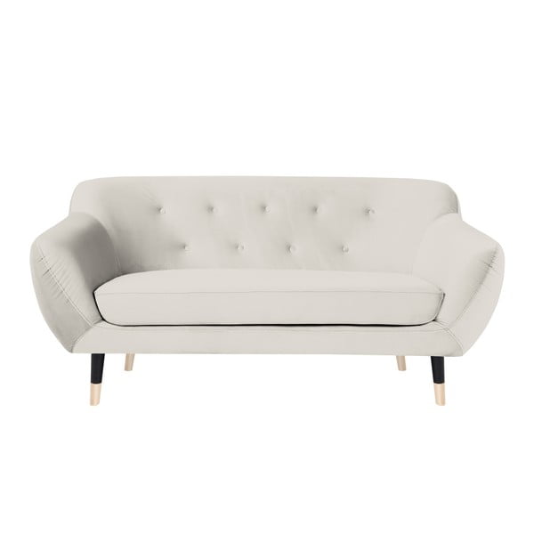 Krēmkrāsas dīvāns ar melnām kājām Mazzini Sofas Amelie, 158 cm