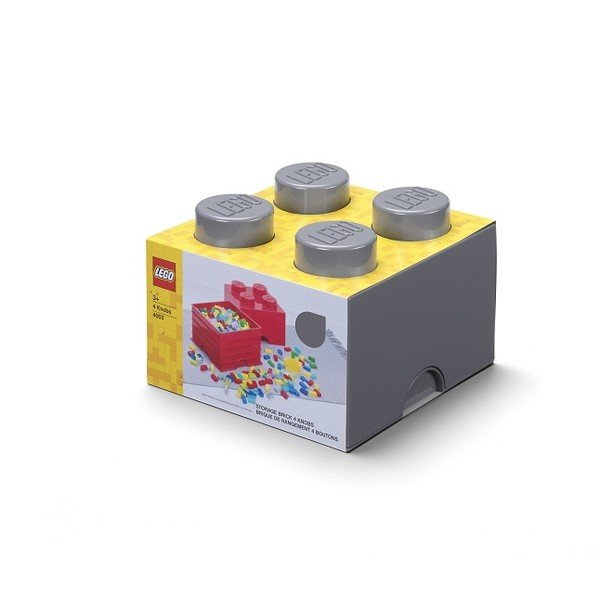 Tumši pelēka uzglabāšanas kaste bērniem LEGO® Square-image-1