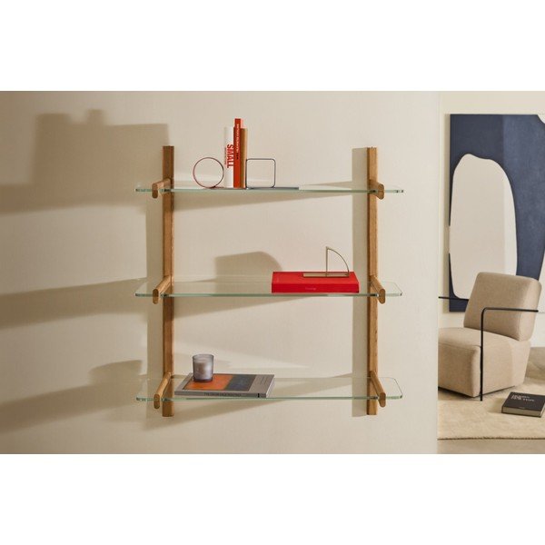 Stikla plaukts moduļu plauktu sistēmai (3 gab.) 90x1 cm Sitra – Kave Home-image-1