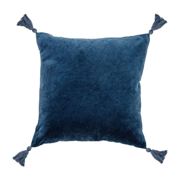 Tumši zils kokvilnas spilvens Bloomingville Cushion Nero, 45 x 45 cm