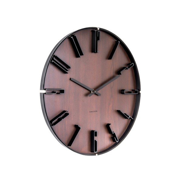 Tumši brūns sienas pulkstenis Karlsson Sentient, ⌀ 40 cm-image-1