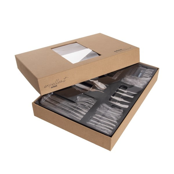 Sudraba krāsas nerūsējošā tērauda galda piederumi (24 gab.) Mirror – Orion-image-4