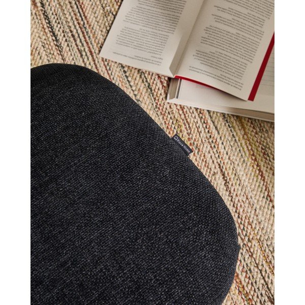 Tumši zils kāju soliņš no šenila auduma Teryl – Kave Home-image-3