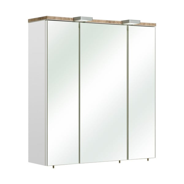 Balts piekaramais vannas istabas skapītis ar spoguli 65x70 cm Set 931 - Pelipal