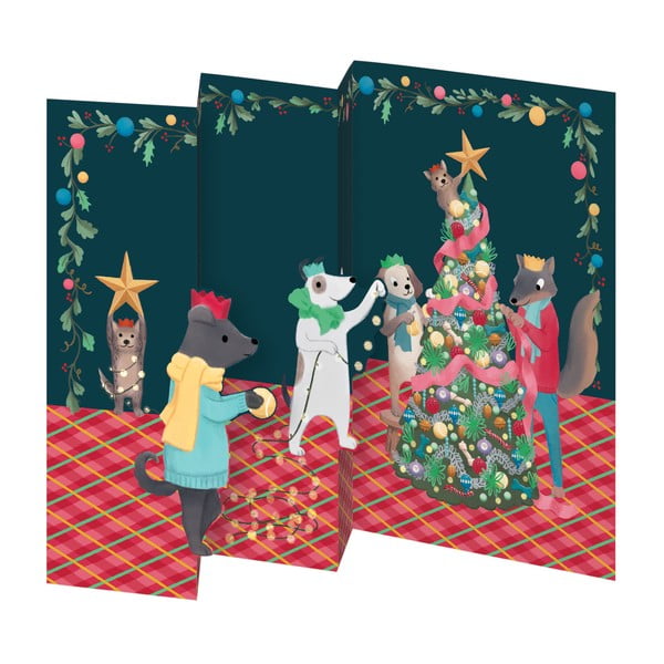 Apsveikumu kartītes (5 gab.) ar Ziemassvētku motīvu Animal Crackers  – Roger la Borde