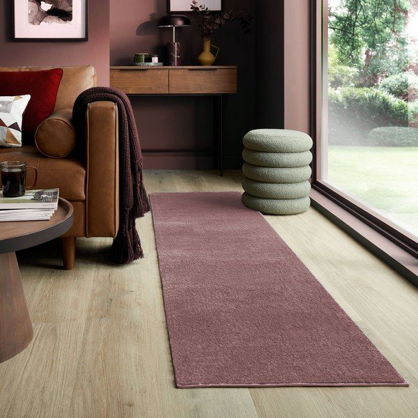 Rozā celiņa paklājs no pārstrādātas šķiedras 60x230 cm Sheen – Flair Rugs-image-1