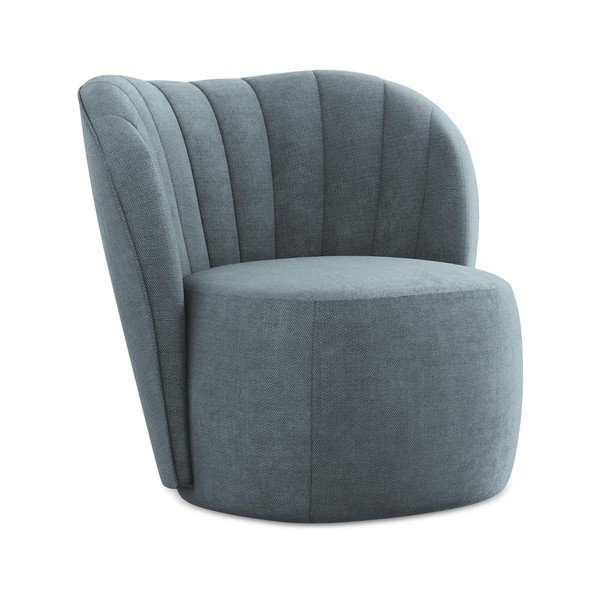 Zils atpūtas krēsls no šenila auduma Keloa – Makamii