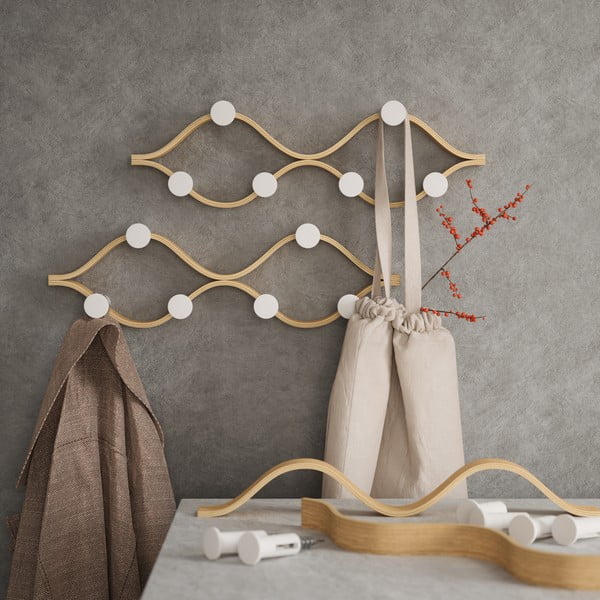 Dabīga toņa gumijkoka masīvkoka sienas pakaramais Montage – Umbra-image-4