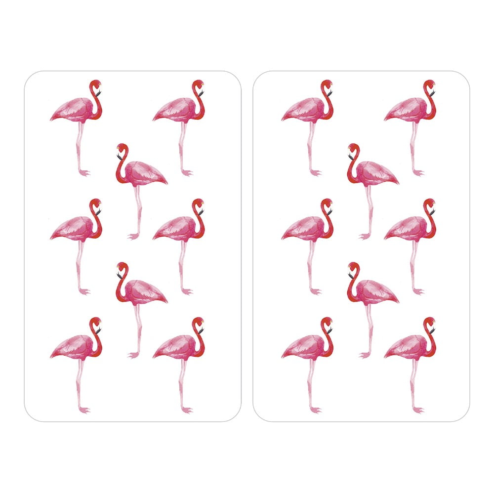 2 stikla vāciņu komplekts Wenko Flamingo plītiņai